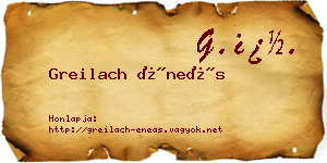 Greilach Éneás névjegykártya